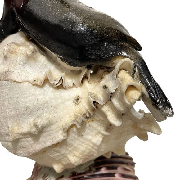 Vintage 1960s Kitschy Seashell Sculpture with Rosin Seal Unique Art Creation - Picture 10 of 13